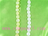 white and yellow button shell strands